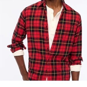 J. CREW NWT Re-imagined 100% cotton plaid flannel button down shirt size medium